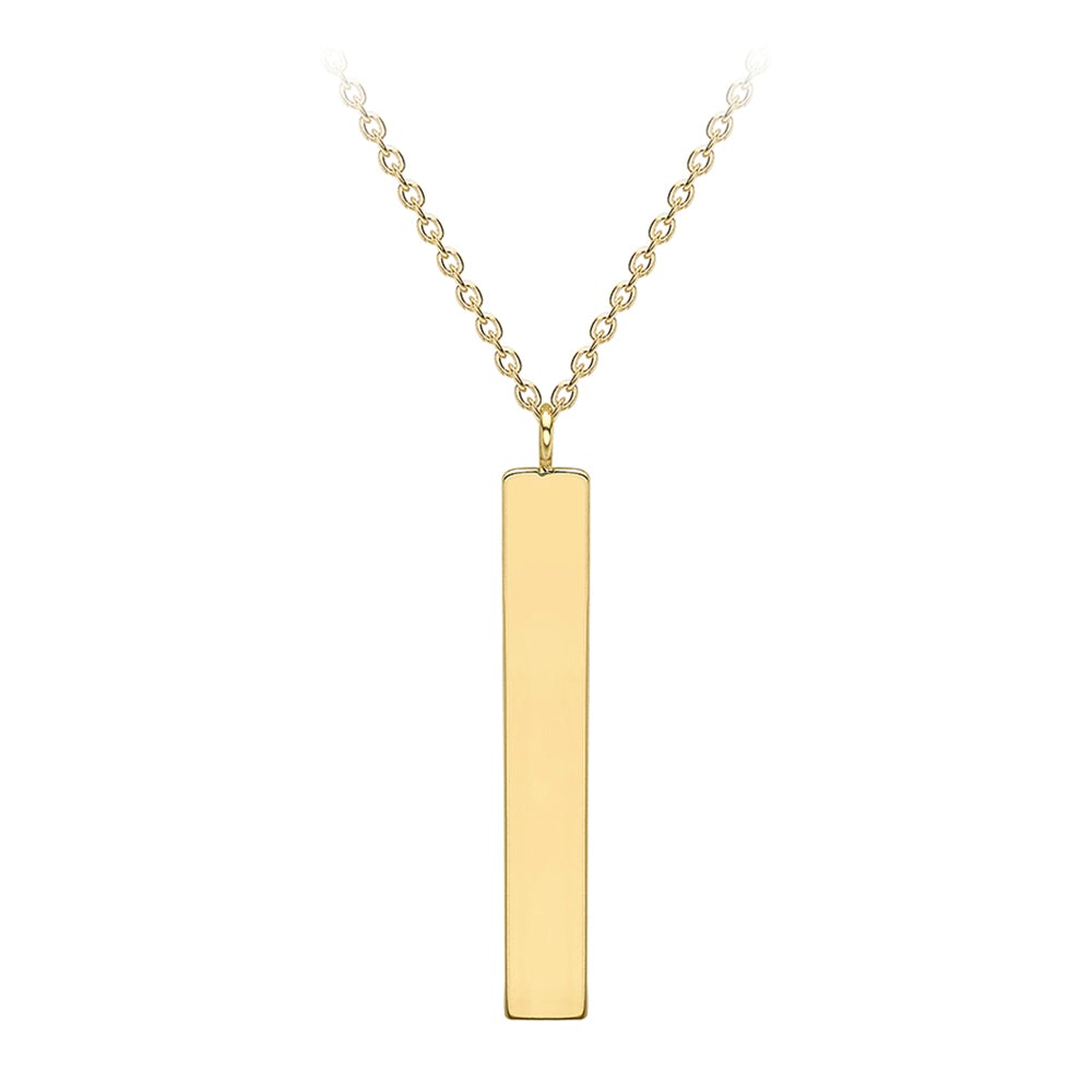 Gold drop bar on sale necklace