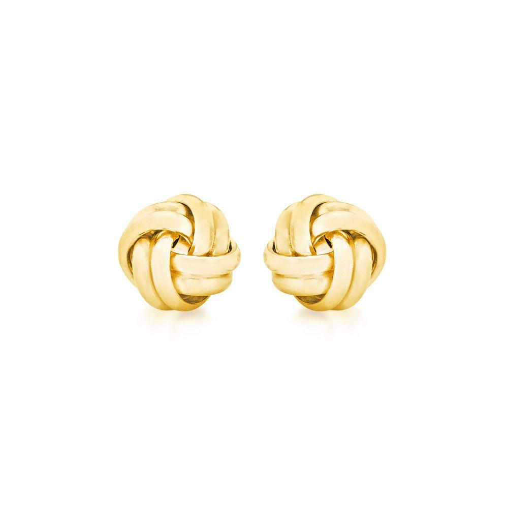 Gold knot stud on sale earrings