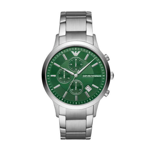 Emporio Armani Renato Quartz Green Dial Steel 43mm Watch AR11507