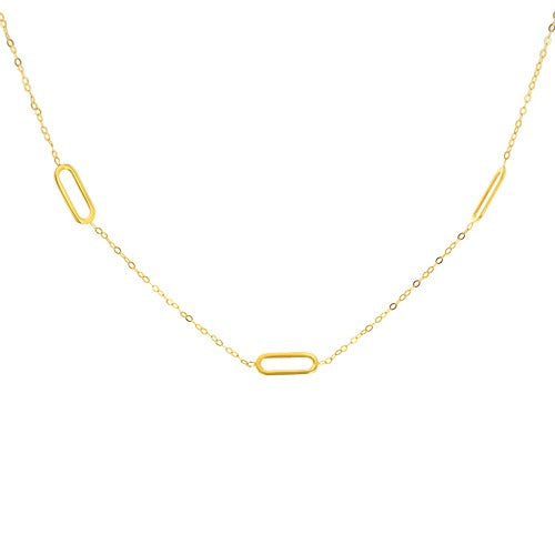 9ct Gold 18" Three Paper Link Chain Necklace