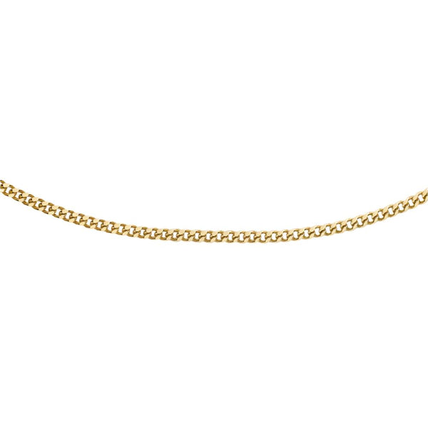 9ct Gold Diamond Curb Fine Chain 16"