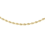 9ct Gold 20" 30 Hollow Diamond Cut Rope Chain