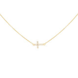 9ct Gold Cubic Zirconia Mini Cross Necklace