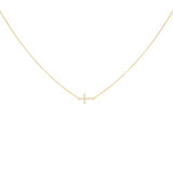 9ct Gold Cubic Zirconia Mini Cross Necklace