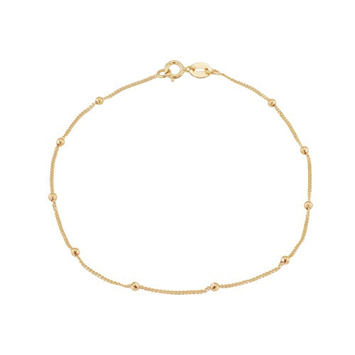 9ct Gold Curb and Ball Bracelet