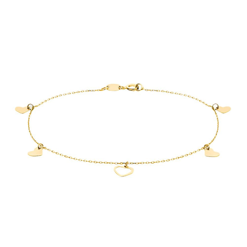 9ct Gold Hearts Bracelet