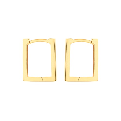 9ct Gold 13.5mm x 1.5mm Rectangular Hoop Earrings