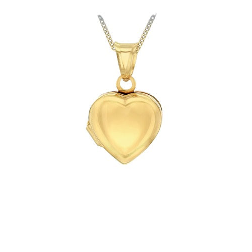 9ct Gold Plain Heart Locket Necklace