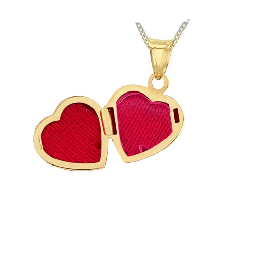 9ct Gold Plain Heart Locket Necklace