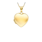 9ct Gold Plain Heart Locket Necklace