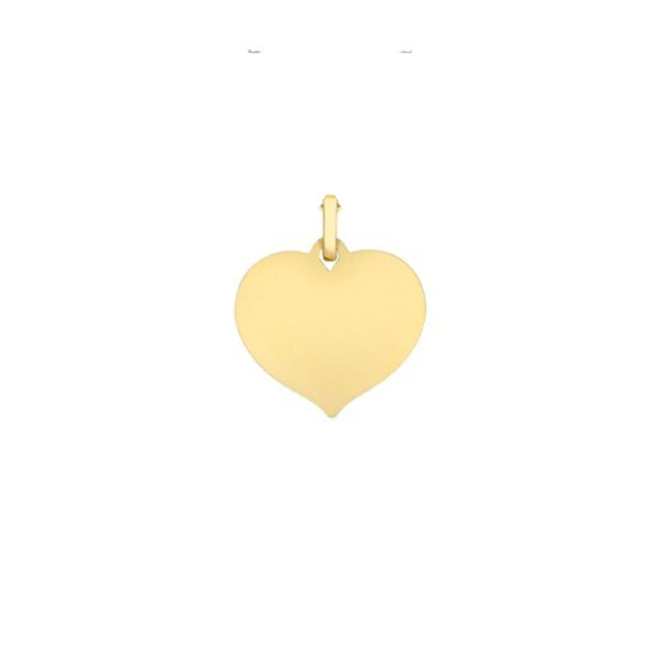 9ct Gold Heart Disc Pendant