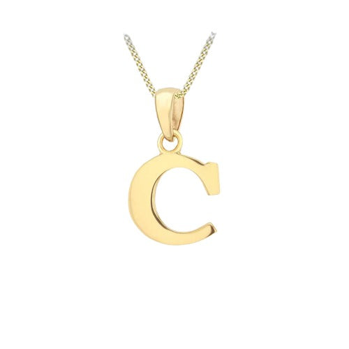 9ct Gold Plain "A-Z" Initial Necklace