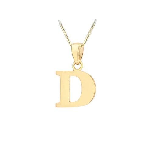 9ct Gold Plain "A-Z" Initial Necklace