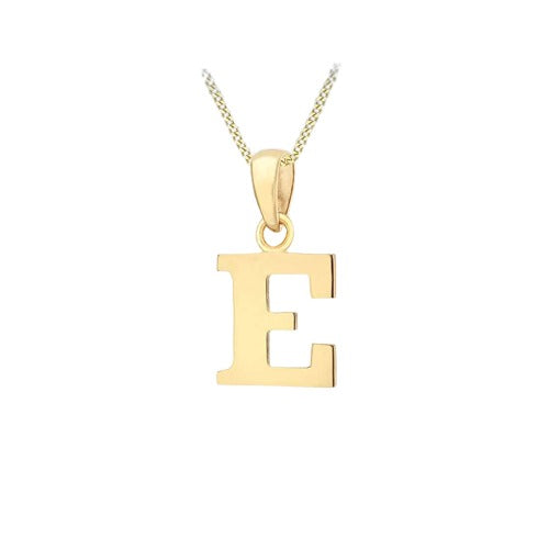 9ct Gold Plain "A-Z" Initial Necklace