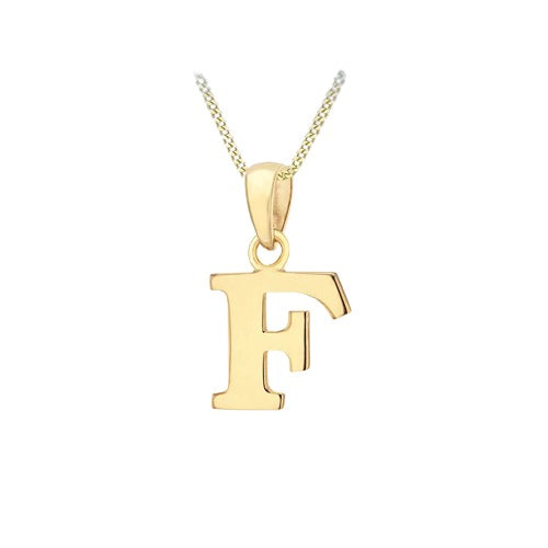 9ct Gold Plain "A-Z" Initial Necklace