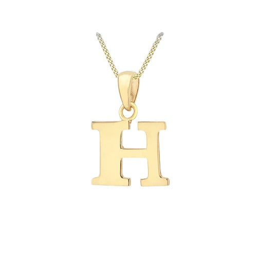 9ct Gold Plain "A-Z" Initial Necklace