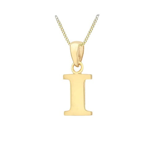 9ct Gold Plain "A-Z" Initial Necklace