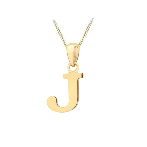 9ct Gold Plain "A-Z" Initial Necklace