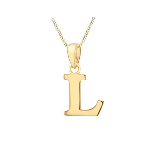 9ct Gold Plain "A-Z" Initial Necklace