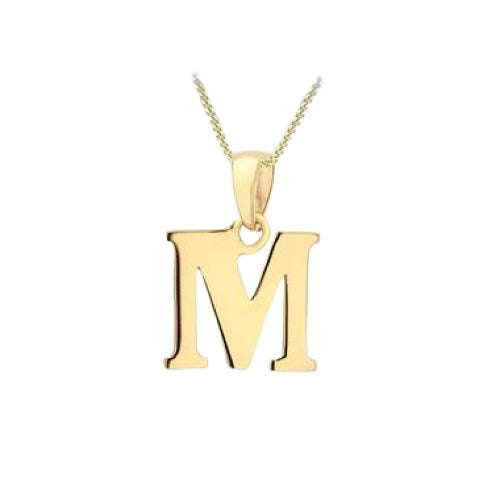 9ct Gold Plain "A-Z" Initial Necklace