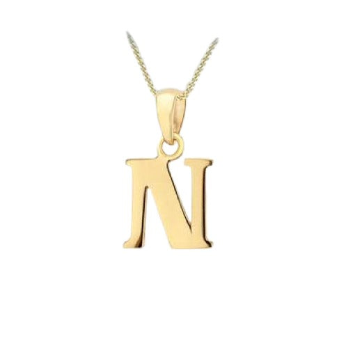 9ct Gold Plain "A-Z" Initial Necklace