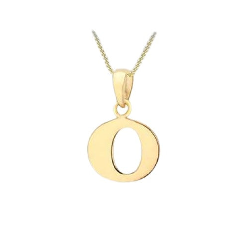 9ct Gold Plain "A-Z" Initial Necklace