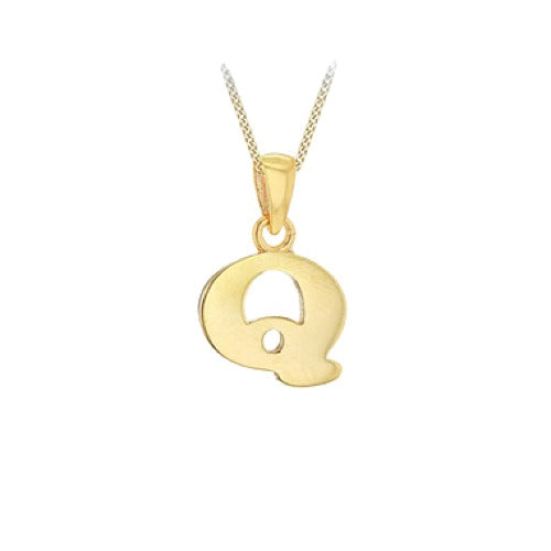 9ct Gold Plain "A-Z" Initial Necklace