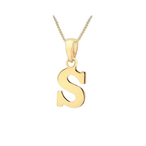 9ct Gold Plain "A-Z" Initial Necklace