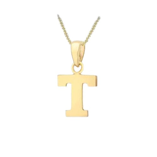 9ct Gold Plain "A-Z" Initial Necklace