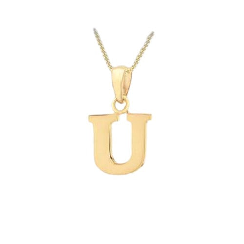 9ct Gold Plain "A-Z" Initial Necklace