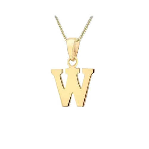 9ct Gold Plain "A-Z" Initial Necklace