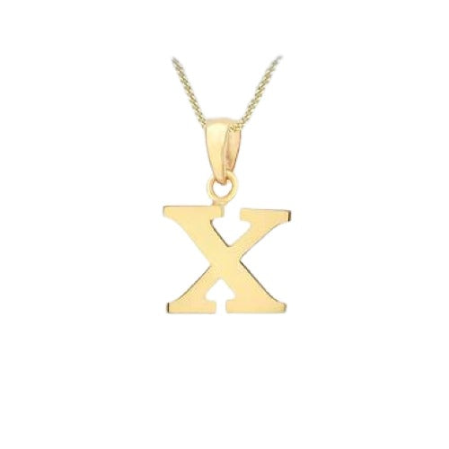 9ct Gold Plain "A-Z" Initial Necklace