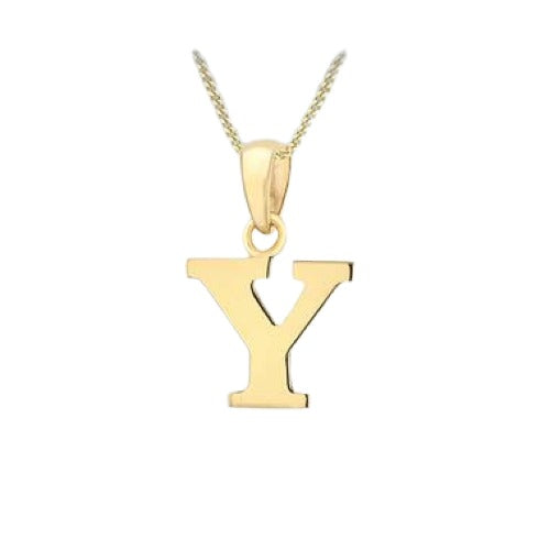 9ct Gold Plain "A-Z" Initial Necklace