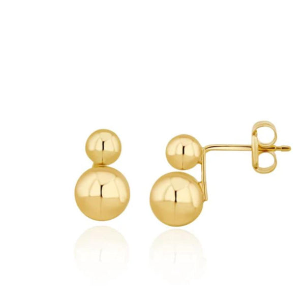 9ct Gold Double Ball Stud Earrings