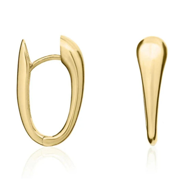 9ct Gold Tapered Huggie Hoop Earrings