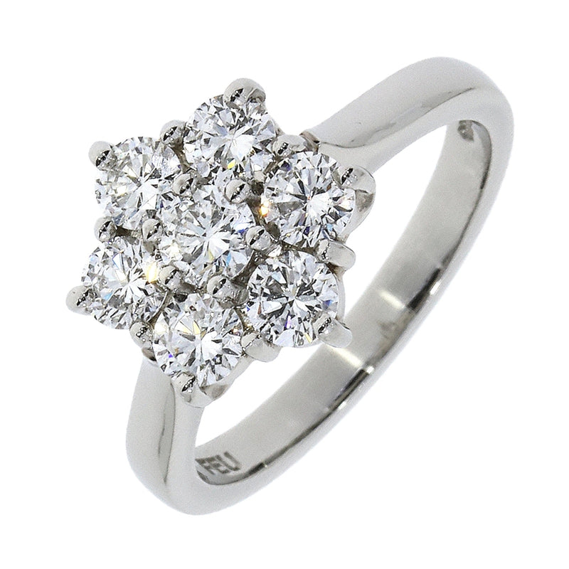 18ct White Gold Flower Cluster 1.04ct Diamond Ring