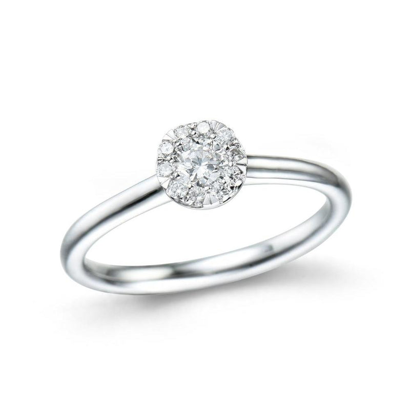 18ct White Gold Cluster 0.35ct Diamond Ring