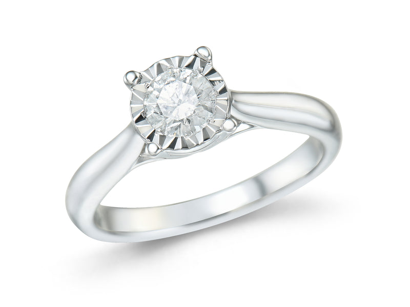 9ct White Gold 0.40ct Diamond Solitaire Ring