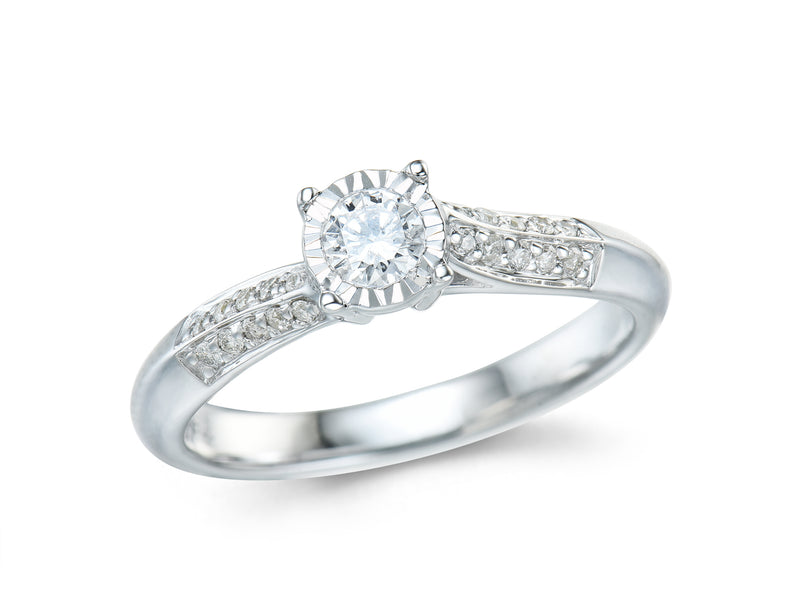 9ct White Gold 0.25ct Diamond Ring