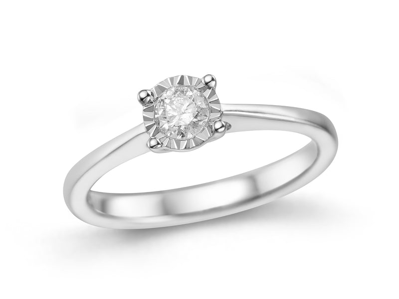 9ct White Gold 0.20ct Diamond Solitaire Ring