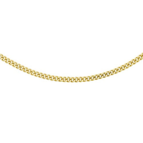 9ct Gold 50 Diamond Curb Chain 20"