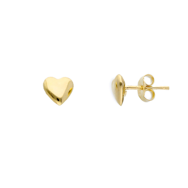 9ct Gold Heart Stud Earrings