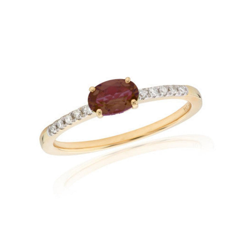 9ct Gold Diamond & Garnet Ring