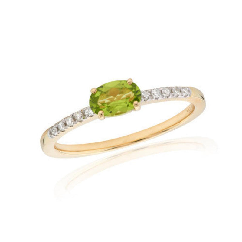 9ct Gold Diamond & Peridot Ring