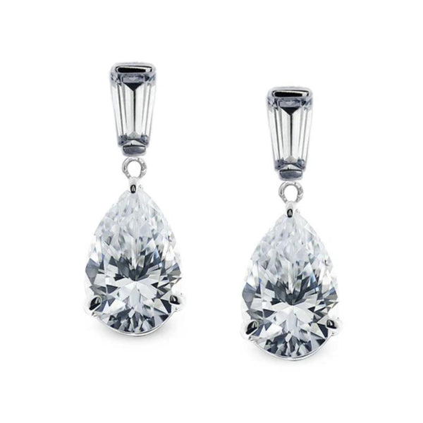 Carat London 9ct White Gold Drop Earrings