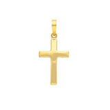 9ct Gold Polished Cross Necklace 18"