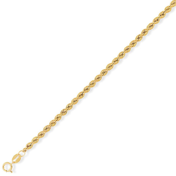 9ct Gold Hollow Rope Chain