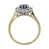 18ct Gold Diamond & Saphhire Cluster Ring