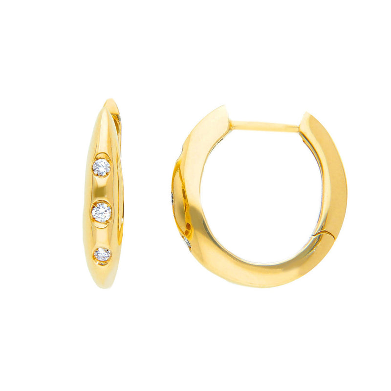 18ct Gold Diamond Hoop Earrings