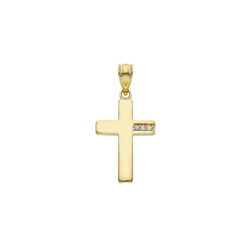 9ct Gold Cubic Zirconia Cross Necklace